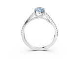 White gold Fancy Blue Pear  Solitaire Split Shank Pavé Diamond Engagement Ring_399