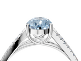 White gold Fancy Blue Pear  Solitaire Split Shank Pavé Diamond Engagement Ring_400