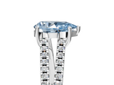 White gold Fancy Blue Pear  Solitaire Split Shank Pavé Diamond Engagement Ring_401