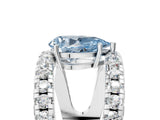 White gold Fancy Blue Pear  Solitaire Split Shank Pave Diamond Ring_54
