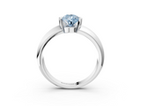 White gold Fancy Blue Pear  Solitaire Tension Set Diamond Ring with Wide Band_40
