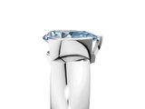 White gold Fancy Blue Pear  Solitaire Tension Set Diamond Ring with Wide Band_42