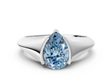 White gold Fancy Blue Pear  Solitaire Tension Set Diamond Ring_20