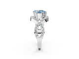 White gold Fancy Blue Pear  Solitaire Twist Band Pavé Diamond Engagement Ring_34