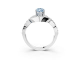 White gold Fancy Blue Pear  Solitaire Twist Band Pavé Diamond Engagement Ring_34