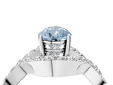 White gold Fancy Blue Pear  Solitaire Twist Band Pavé Diamond Engagement Ring_35