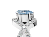 White gold Fancy Blue Pear  Solitaire Twist Band Pavé Diamond Engagement Ring_37