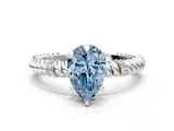 White gold Fancy Blue Pear  Solitaire Twisted Band Prong Set Engagement Ring_61