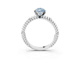 White gold Fancy Blue Pear  Solitaire Twisted Band Prong Set Engagement Ring_64