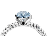 White gold Fancy Blue Pear  Solitaire Twisted Band Prong Set Engagement Ring_65