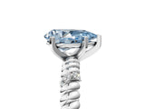 White gold Fancy Blue Pear  Solitaire Twisted Band Prong Set Engagement Ring_66
