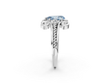 White gold Fancy Blue Pear  Solitaire Twisted Band Scroll Prong Ring_5