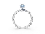 White gold Fancy Blue Pear  Solitaire Twisted Band with Pavé Accents and Four-Prong Setting_6