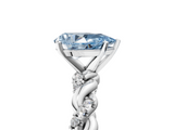 White gold Fancy Blue Pear  Solitaire Twisted Band with Pavé Accents and Four-Prong Setting_8