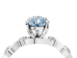 White gold Fancy Blue Pear  Solitaire Twisted Band with Prong Setting 5