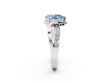 White gold Fancy Blue Pear  Solitaire Twisted Band with Prong Setting_5