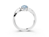 White gold Fancy Blue Pear  Solitaire Twisted Band with Prong Setting_6