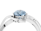 White gold Fancy Blue Pear  Solitaire Twisted Band with Prong Setting_7