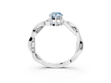 White gold Fancy Blue Pear  Solitaire Twisted Pave Diamond Ring with Four-Prong Setting_131