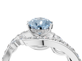 White gold Fancy Blue Pear  Solitaire with Pavé Twist Band and Four-Prong Setting_45