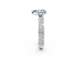 White gold Fancy Blue Pear  Solitaire with Pave Band and Four-Prong Setting_5