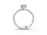 White gold Fancy Blue Pear  Solitaire with Pave Band and Four-Prong Setting_6