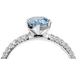 White gold Fancy Blue Pear  Solitaire with Pave Band and Four-Prong Setting_7
