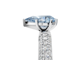 White gold Fancy Blue Pear  Solitaire with Pave Band and Four-Prong Setting_8