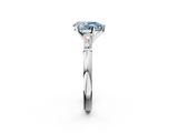 White gold Fancy Blue Pear  Solitaire with Tapered Baguette Side Stones on a Classic Band with Four-Prong Setting_58