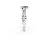 White gold Fancy Blue Pear  Three-Stone Diamond Ring with Pavé Split Shank and Four-Prong Setting_115