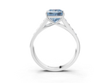 White gold Fancy Blue Princess  Brilliant Channel-Set Solitaire Ring with Four-Prong Setting_23