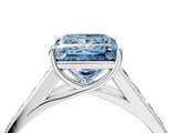 White gold Fancy Blue Princess  Brilliant Channel-Set Solitaire Ring with Four-Prong Setting_24