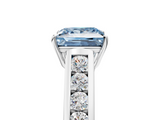 White gold Fancy Blue Princess  Brilliant Channel-Set Solitaire Ring with Four-Prong Setting_25
