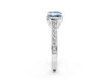 White gold Fancy Blue Princess  Brilliant Cut Diamond Engagement Ring with Pavé Band and Four-Prong Setting_48