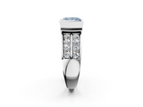 White gold Fancy Blue Princess  Brilliant Diamond Channel Set Wide Band Ring with Bezel Setting_22