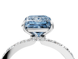 White gold Fancy Blue Princess  Brilliant Pavé Band Solitaire with Four-Prong Setting_59