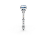 White gold Fancy Blue Princess  Brilliant Pavé Band Solitaire with Four-Prong Setting_60