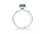 White gold Fancy Blue Princess  Brilliant Pavé Band Solitaire with Four-Prong Setting_61
