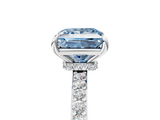 White gold Fancy Blue Princess  Brilliant Pavé Band Solitaire with Four-Prong Setting_63