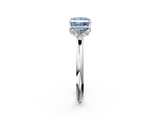 White gold Fancy Blue Princess  Brilliant Solitaire Engagement Ring with Six-Prong Setting and Classic Band_22