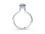 White gold Fancy Blue Princess  Brilliant Solitaire Engagement Ring with Six-Prong Setting and Classic Band_23