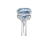 White gold Fancy Blue Princess  Brilliant Solitaire Engagement Ring with Six-Prong Setting and Classic Band_25