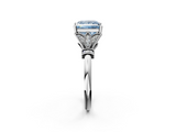 White gold Fancy Blue Princess  Brilliant Solitaire with Pave Band and Four-Prong Setting_22