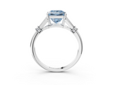 White gold Fancy Blue Princess  Brilliant Solitaire with Pave Band and Four-Prong Setting_23