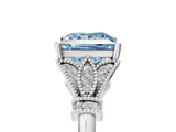 White gold Fancy Blue Princess  Brilliant Solitaire with Pave Band and Four-Prong Setting_25