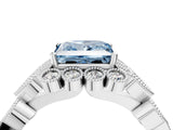 White gold Fancy Blue Princess Cut Brilliant Milgrain Pave Heart Band Solitaire Ring_16