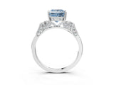 White gold Fancy Blue Princess Cut Brilliant Three-Stone Pave Band with Four-Prong Setting_3