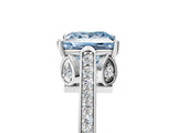 White gold Fancy Blue Princess  Cut Cathedral Pave Diamond Engagement Ring with Six-Prong Setting_37