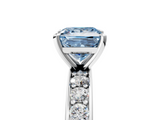 White gold Fancy Blue Princess  Cut Channel Set Diamond Engagement Ring with Four-Prong Setting_323
