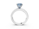 White gold Fancy Blue Princess  Cut Channel Set Diamond Engagement Ring with Four-Prong Setting_324